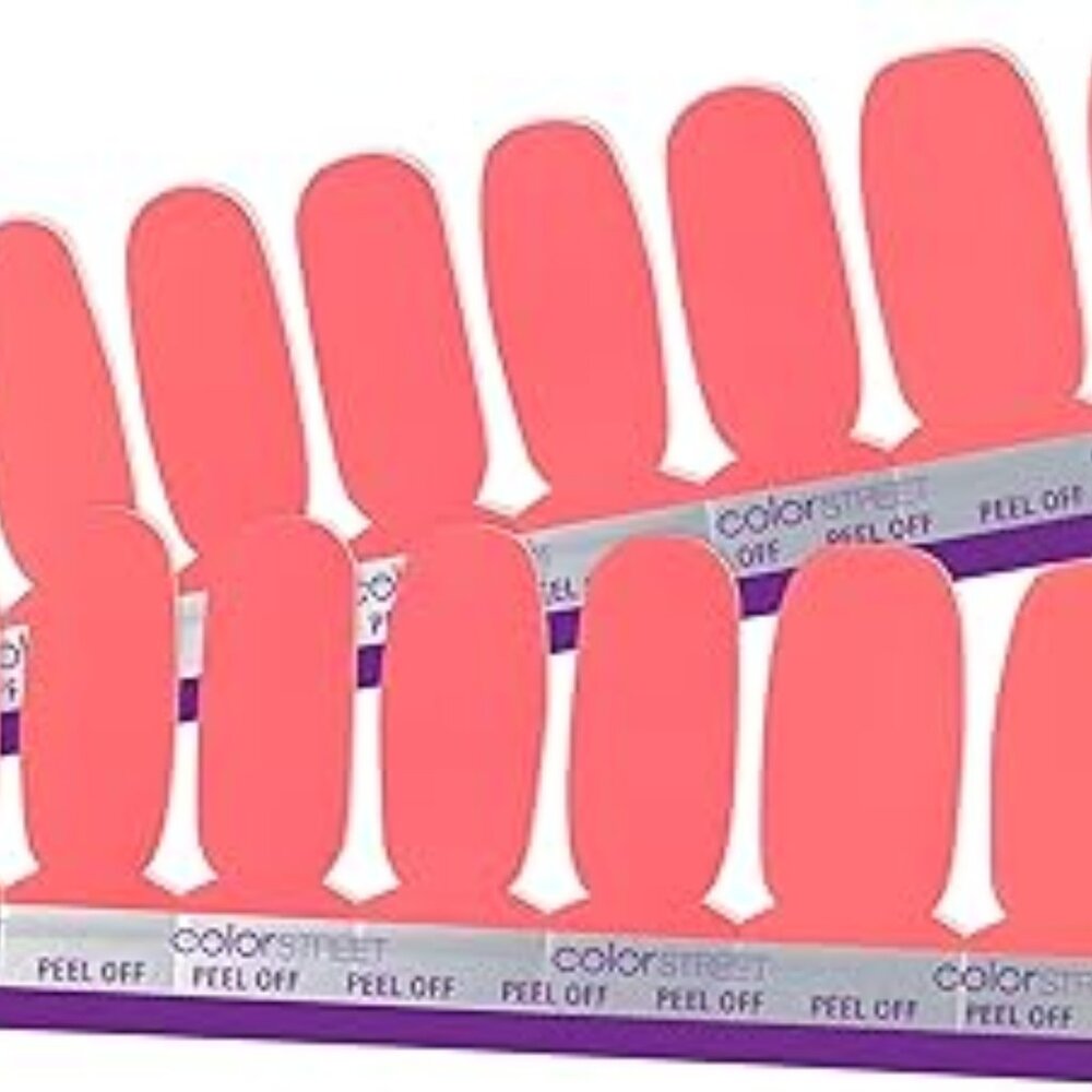 Caribbean Coral Color Street Nail Strips